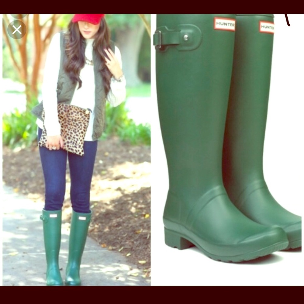 Tall Hunter Boots in matter Hunter green